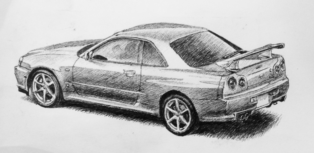 1023x499 My Drawing Of A Nissan Skyline Gt R - Nissan Skyline Drawing