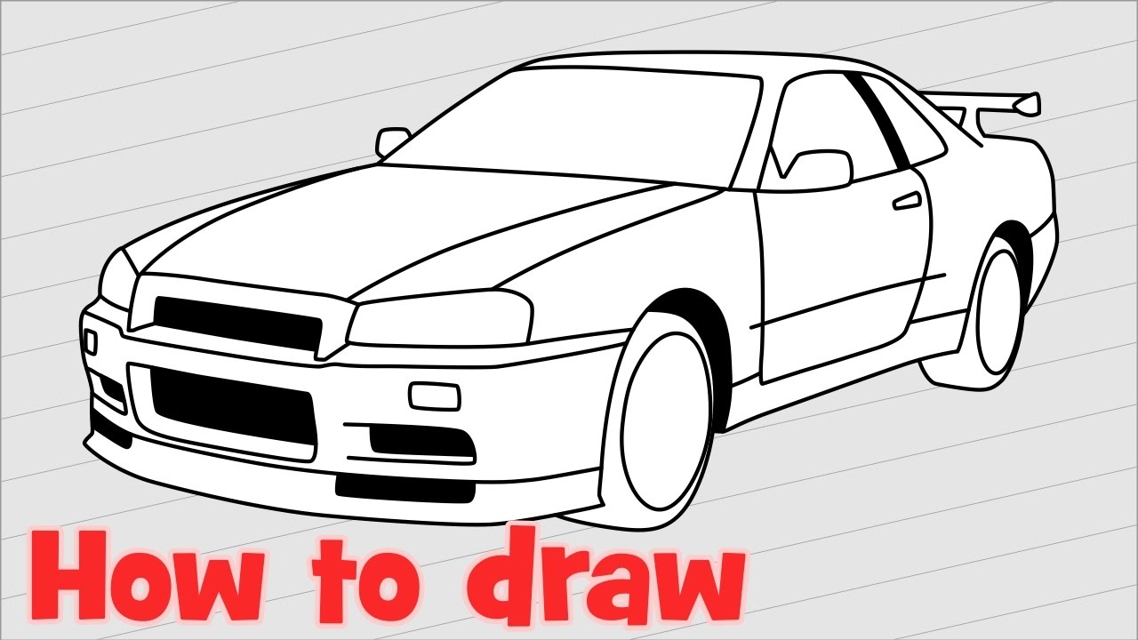 1280x720 Drawing A Car Nissan Skyline Gtr - Nissan Skyline Drawing