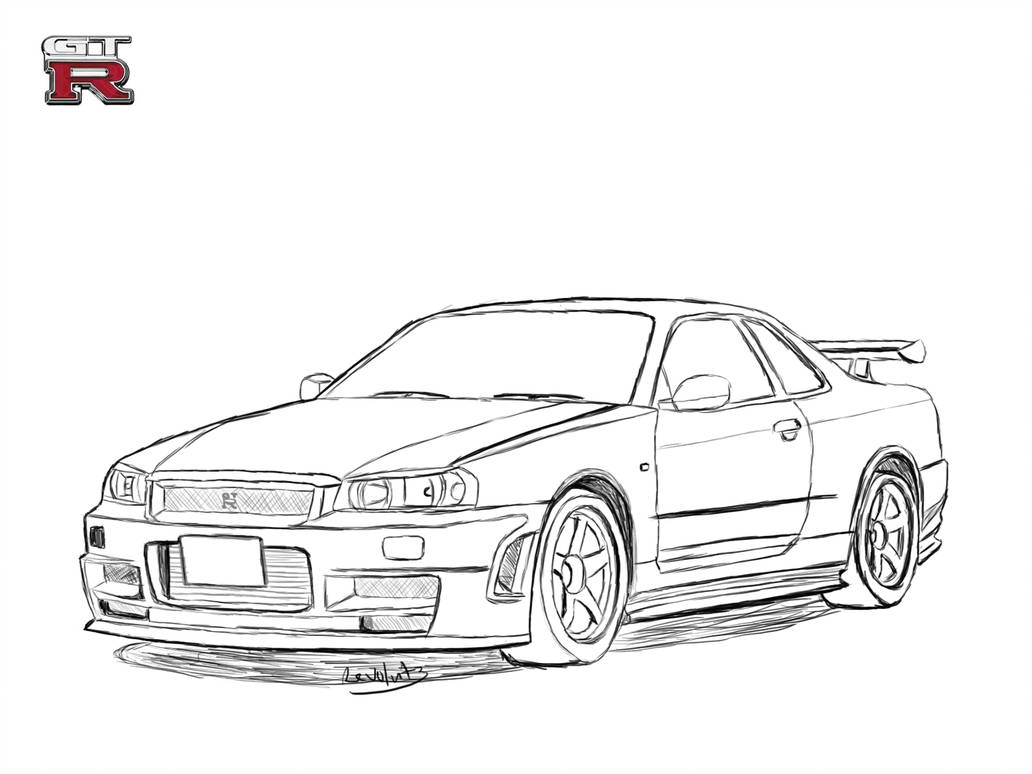 1032x774 Nissan Skyline Drawing - Nissan Skyline Drawing
