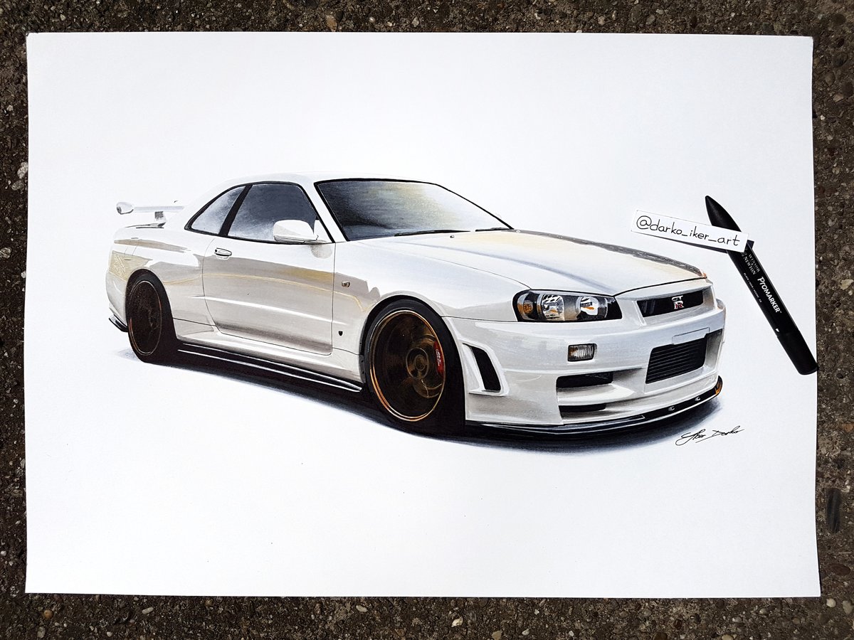 Nissan Skyline gt-r r34 drawing