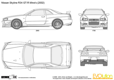 400x283 nissan skyline gt r mine's vector drawing - Nissan Skyline Drawing
