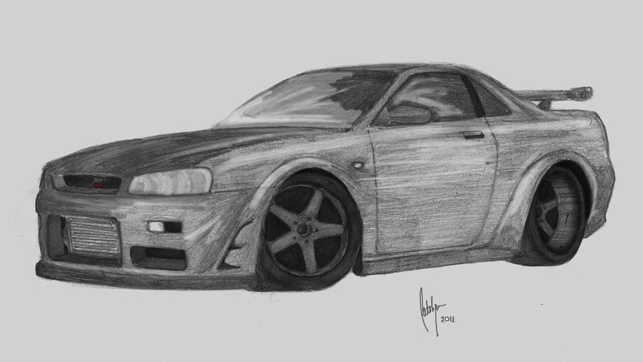 900x507 Drawing Of A Nissan Skyline Gtr - Nissan Skyline Drawing