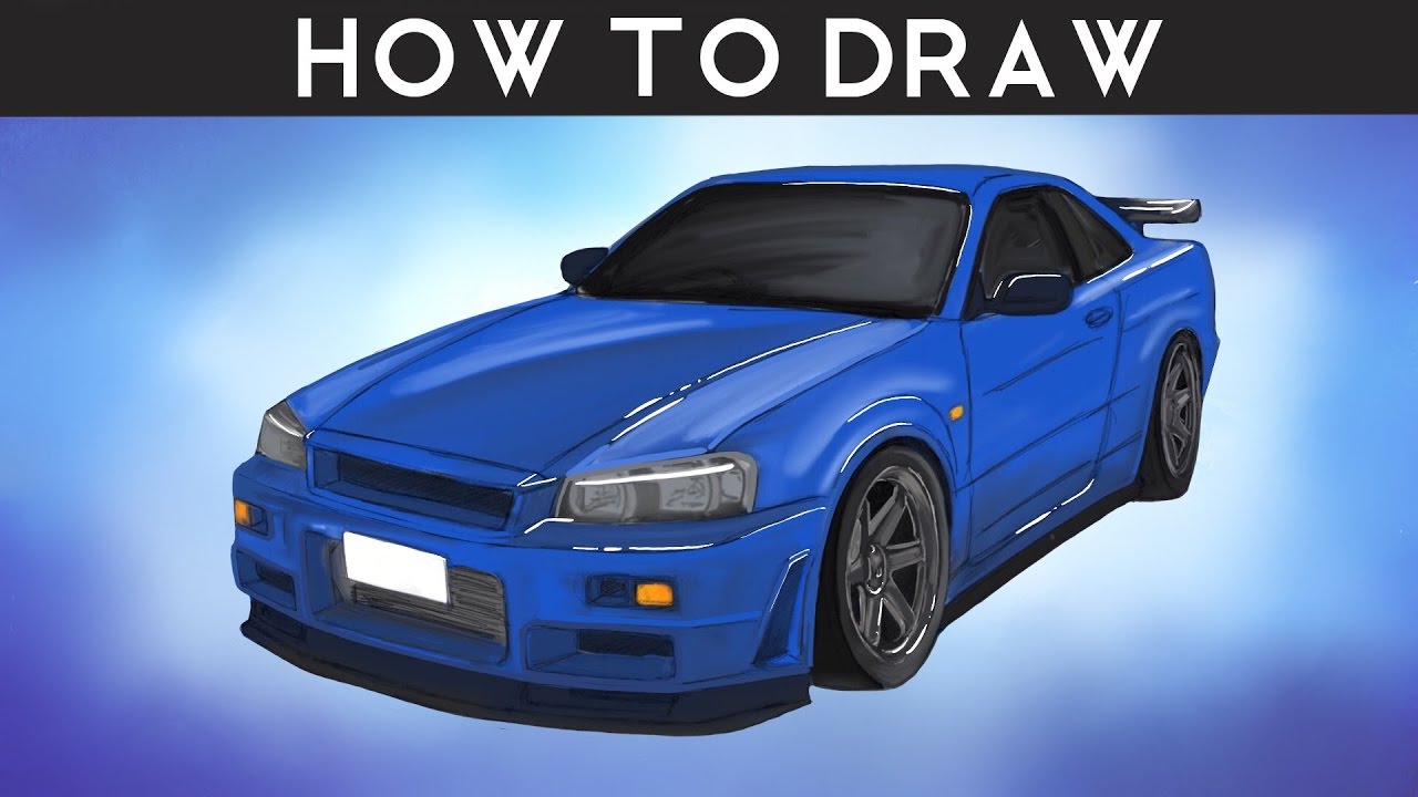 1280x720 How To Draw - Nissan Skyline Drawing