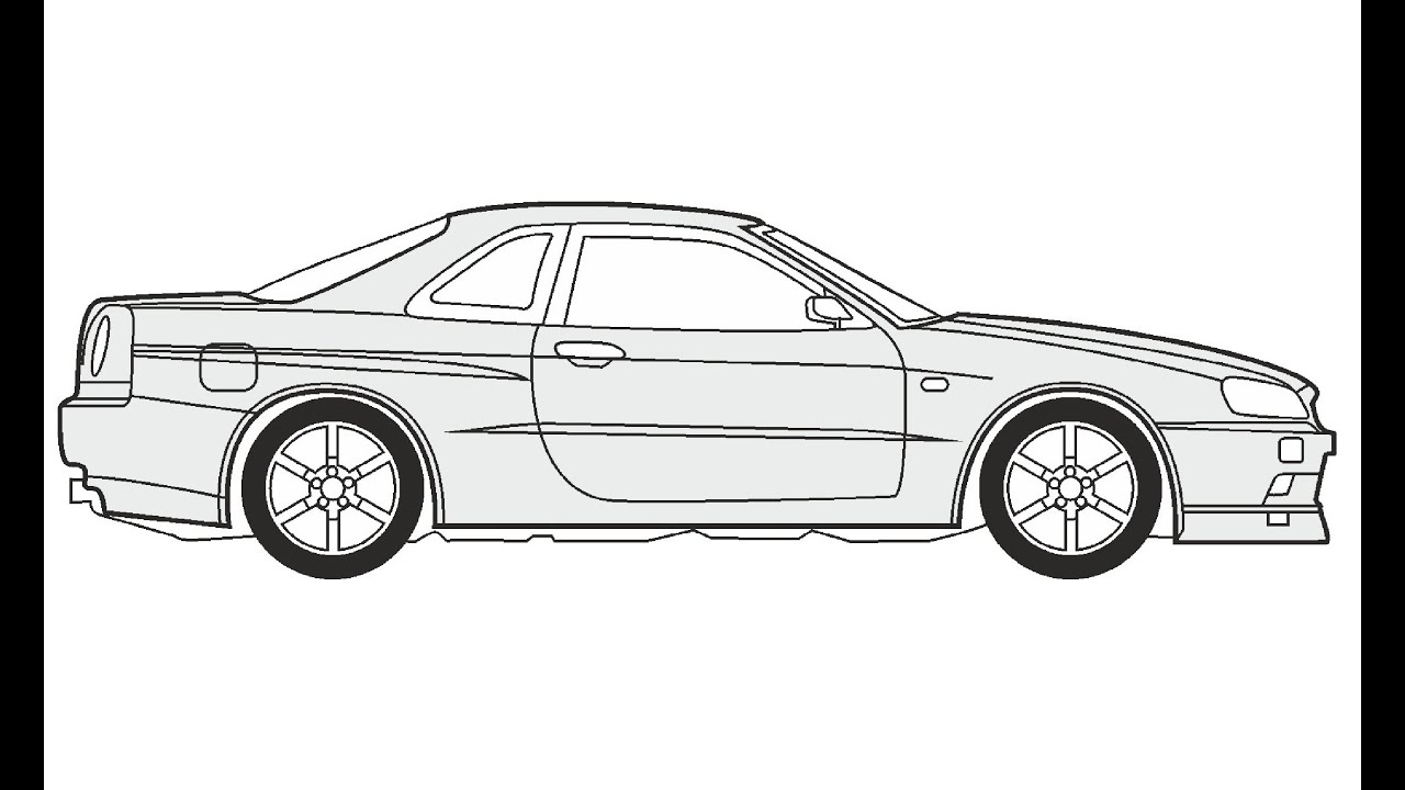 20 New For Side View Nissan Gtr Drawing Armelle Jewellery - r34 door left side roblox