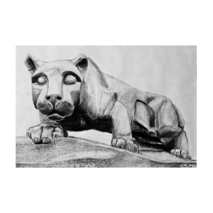 300x300 Penn State Nittany Lion Statue Drawing - Nittany Lion Drawing