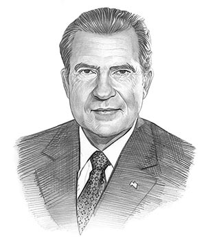 300x350 Richard Nixon Us History For Kids - Nixon Drawing