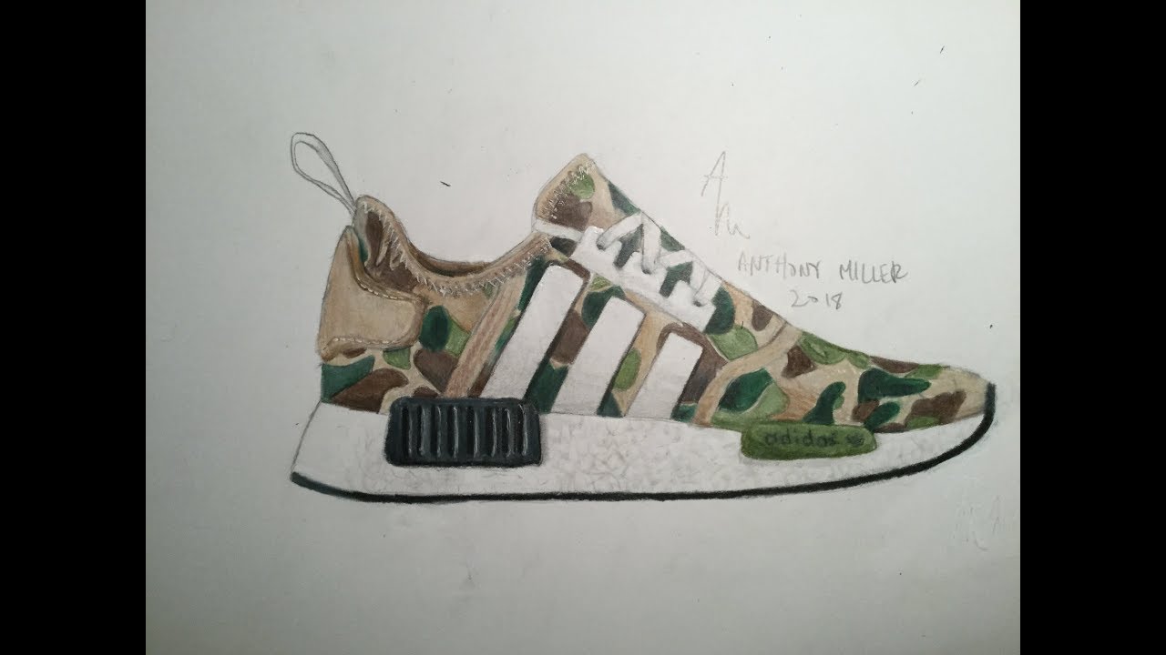 1280x720 Drawing Bape X Adidas Nmd - Nmd Drawing
