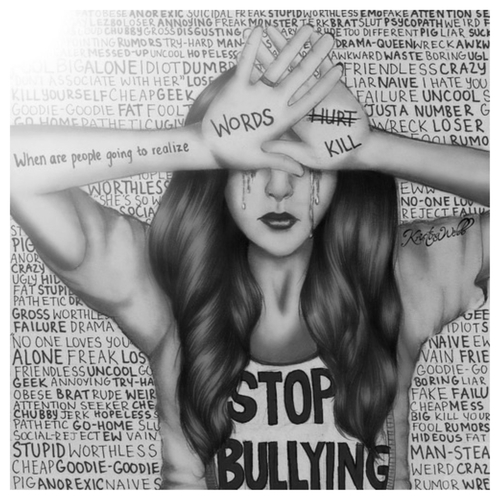 500x500 kristina webb's stop bullying drawing on we heart it - No Bullying Drawing