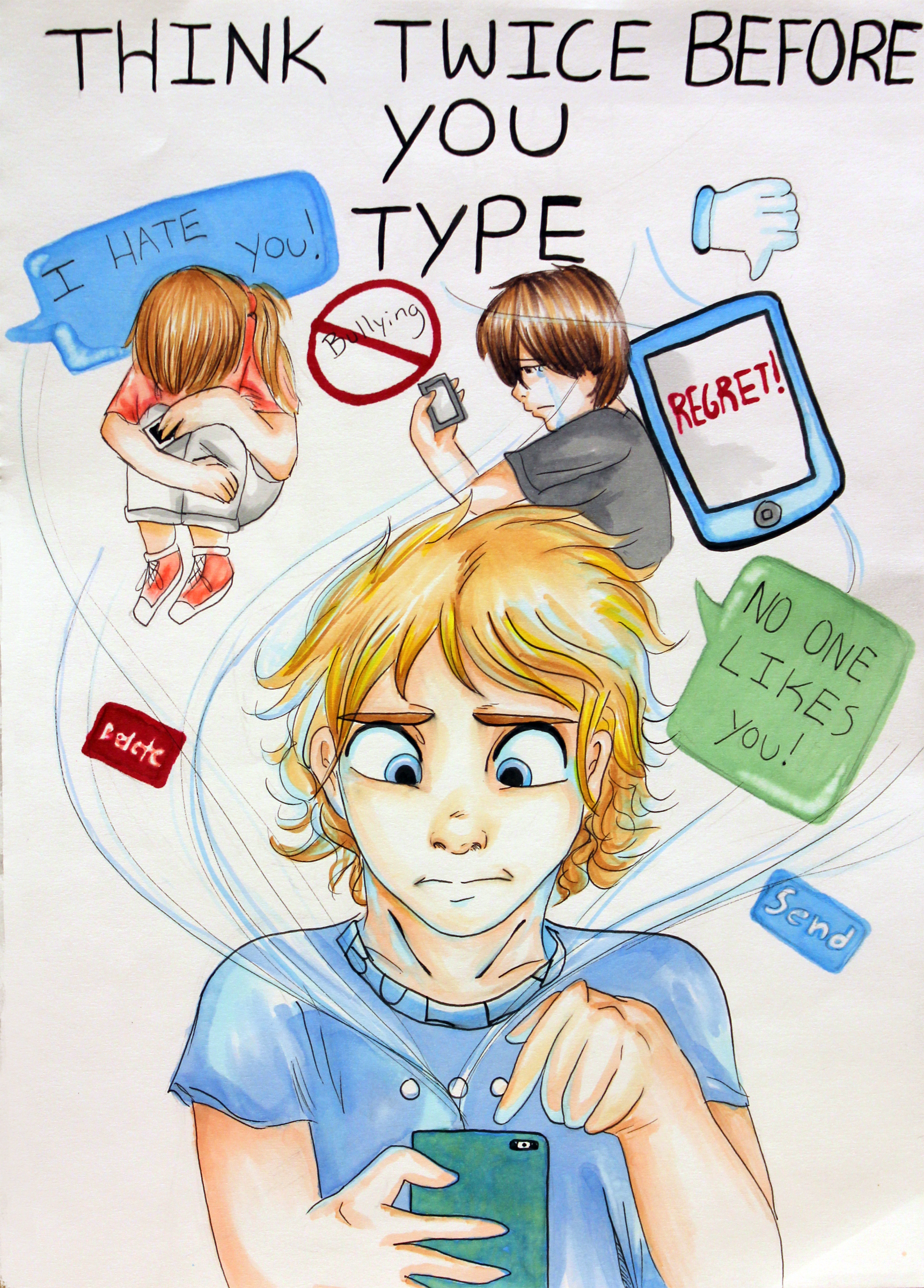 Featured image of post Cyber Bullying Poster Drawing A great way to teach kids what to do in the case of cyber bullying