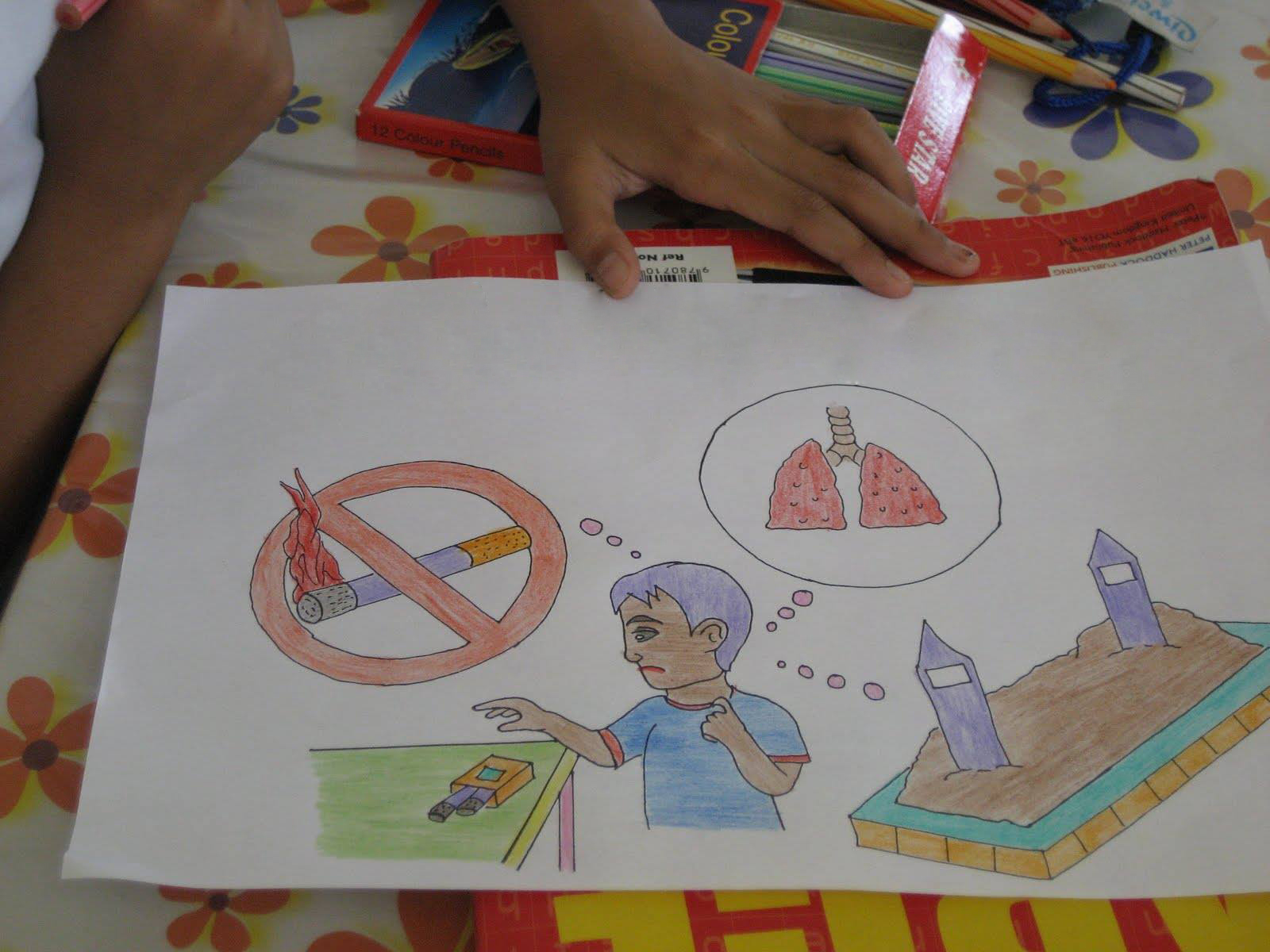 1600x1200 children's drawing - No Smoking Drawing