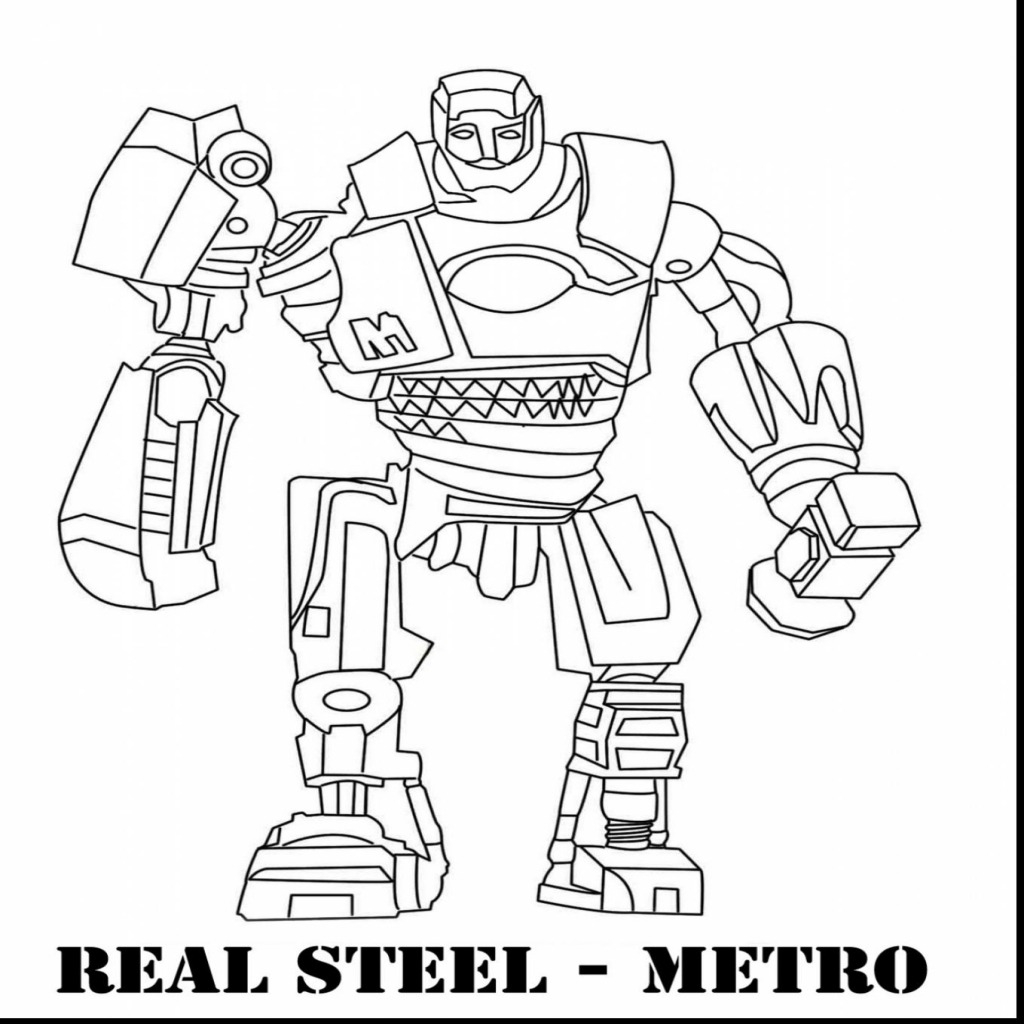 Noisy Boy Real Steel Drawing Met Sketch Coloring Page