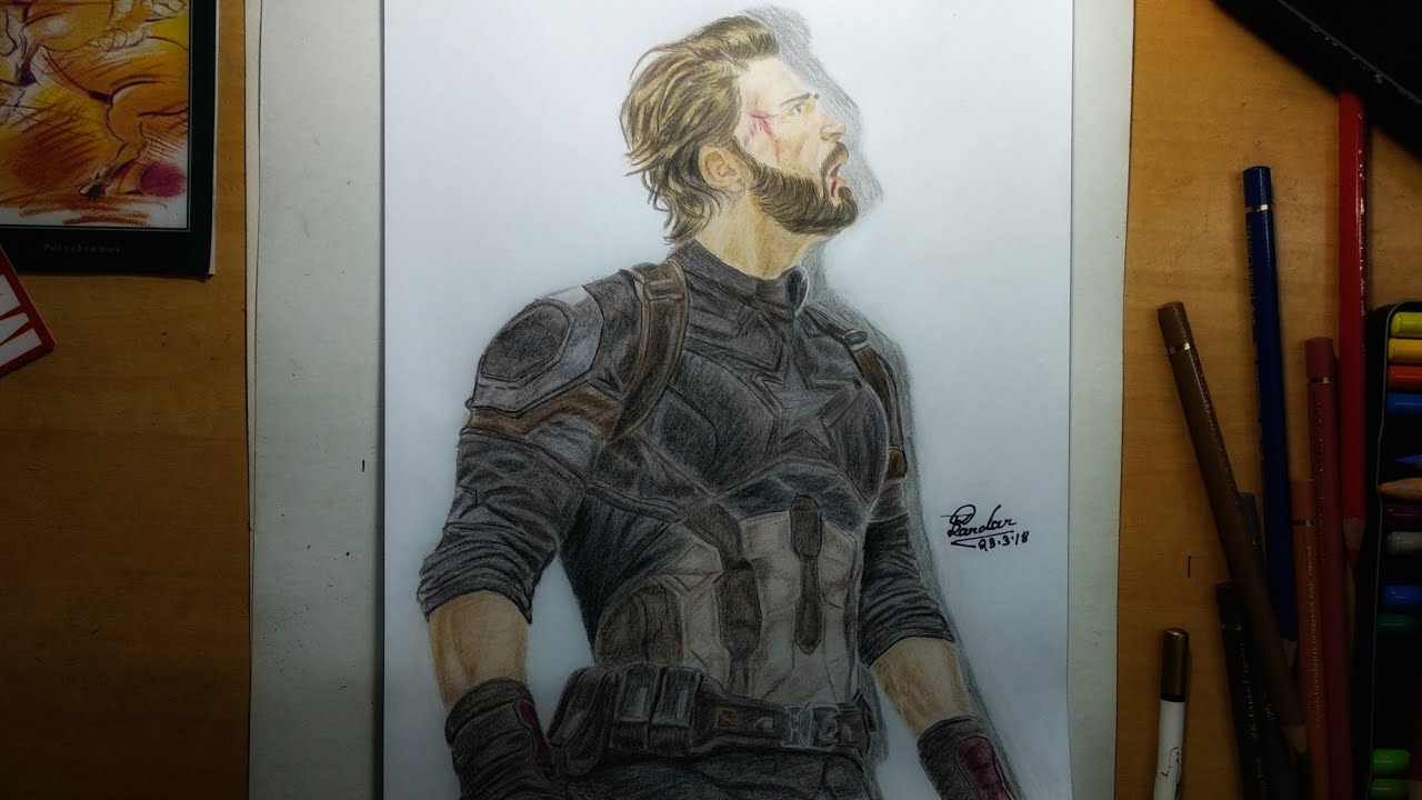 1280x720 drawing time lapse captain america - Nomad Drawing