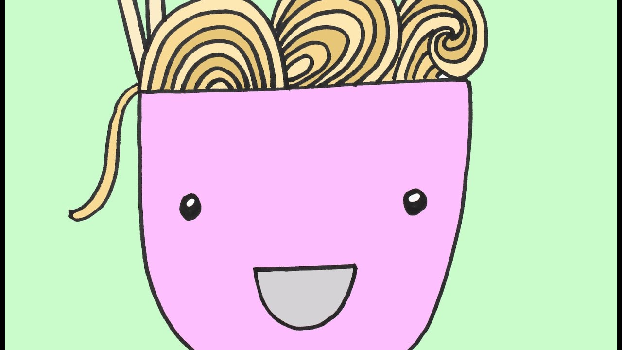 1280x720 how to draw a bowl of noodles step - Noodles Drawing