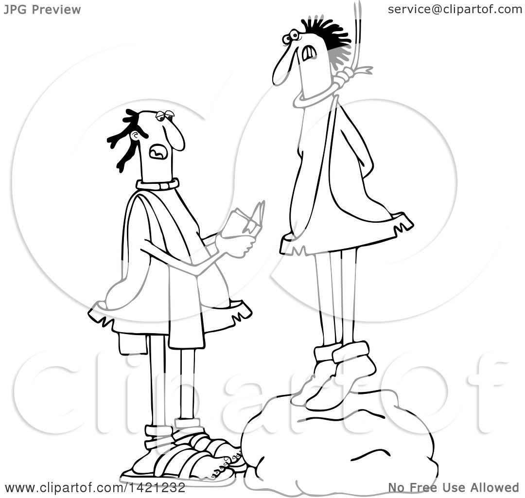 1080x1024 clipart of a cartoon black and white lineart priest reading - Noose Around Neck Drawing