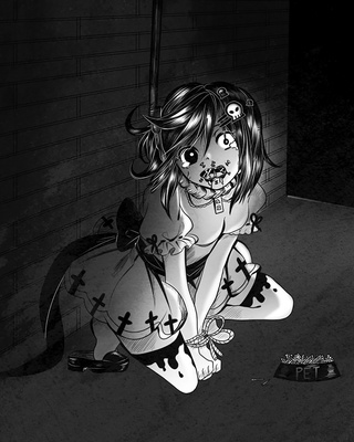 320x400 day torture drew a girl being tied up and forced to eat - Noose Around Neck Drawing