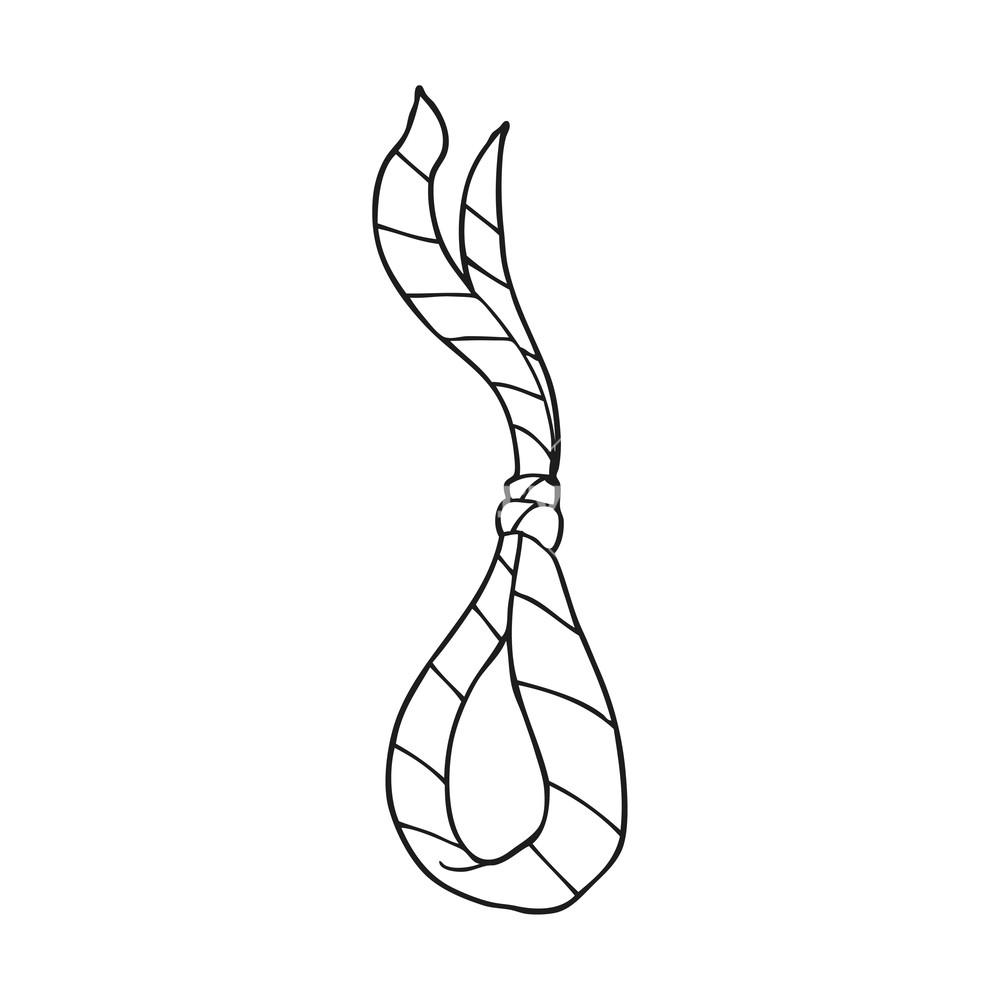 1000x1000 freehand drawn black and white cartoon business tie like noose - Noose Drawing