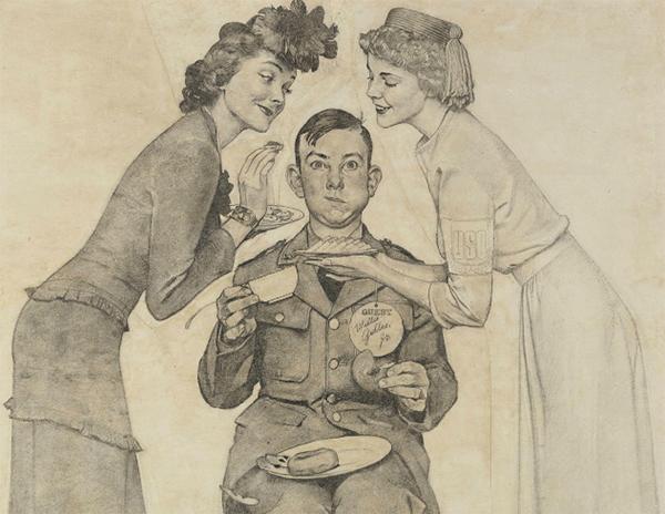 600x464 reviewing rockwell through charcoal - Norman Rockwell Drawings