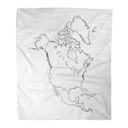 425x425 emvency throw blanket warm cozy print flannel map - North America Drawing