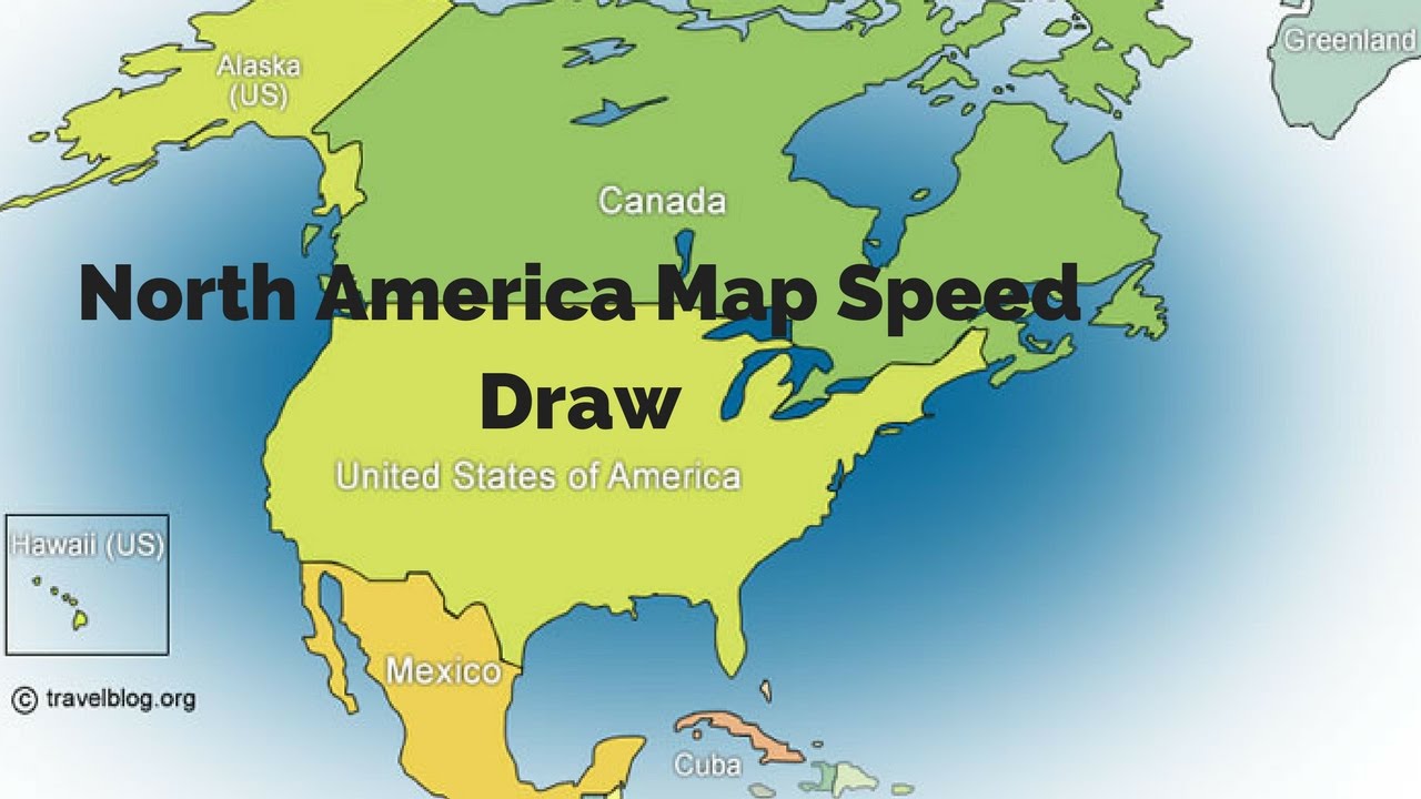 1280x720 North America Map Speed Draw - North America Map Drawing