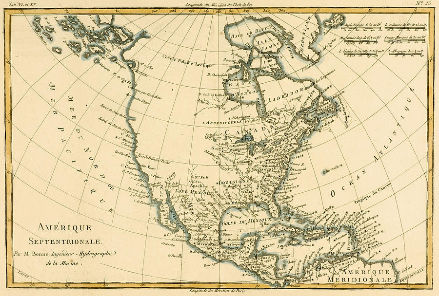 900x608 Antique Map Of North America Drawing - North America Map Drawing
