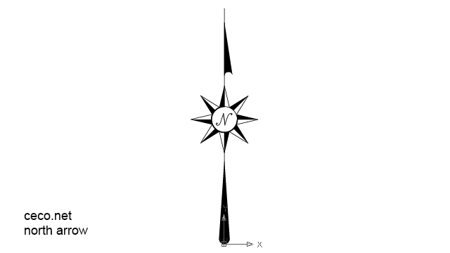 640x360 autocad drawing classic north arrow dwg dxf - North Arrow Drawing