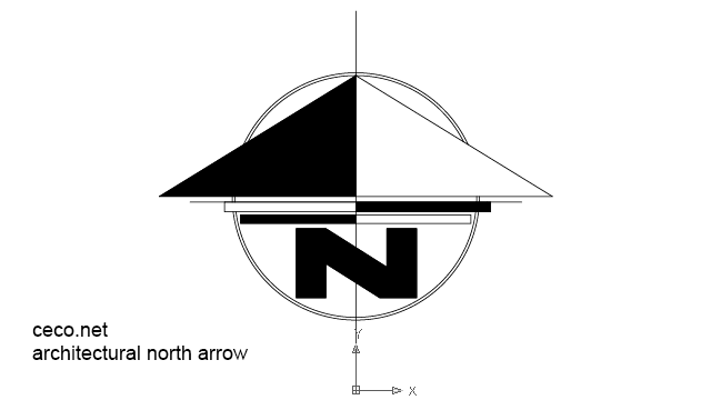 640x360 autocad drawing modernistic north arrow dwg dxf - North Arrow Symbols Dwg Autocad Drawing