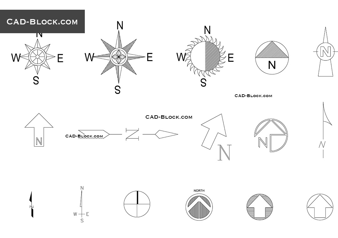North Arrow Symbols Dwg Autocad Drawing at Explore