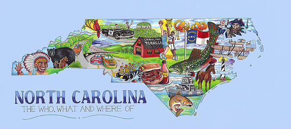 600x266 north carolina drawing - North Carolina Drawing