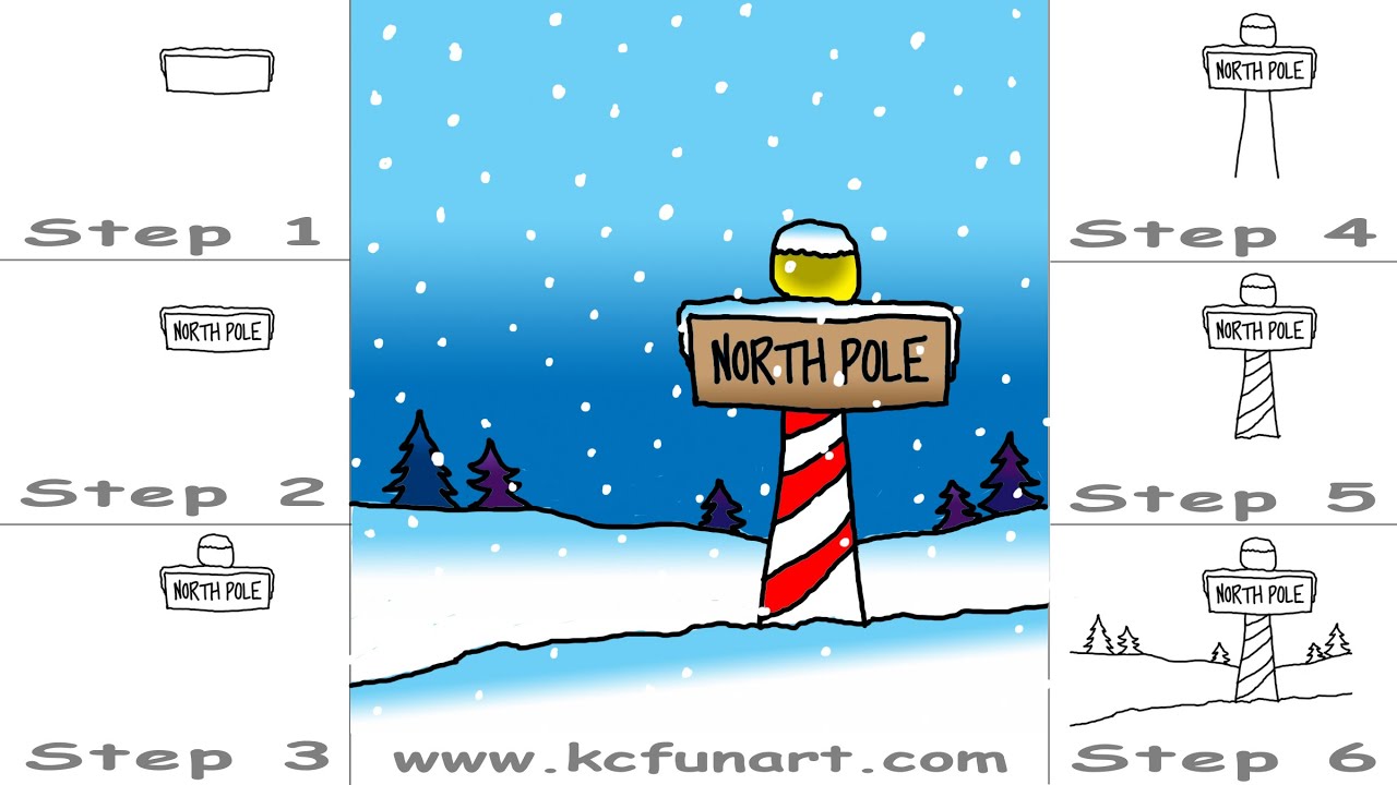 1280x720 how to draw a cartoon north pole - North Pole Drawing