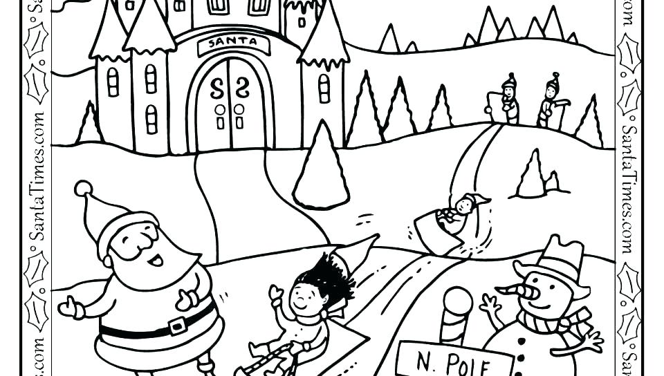 960x544 winter coloring pages north pole printable halloween scary - North Pole Drawing
