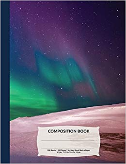 260x338 space aurora northern lights composition notebook, blank sketch - Northern Lights Drawing