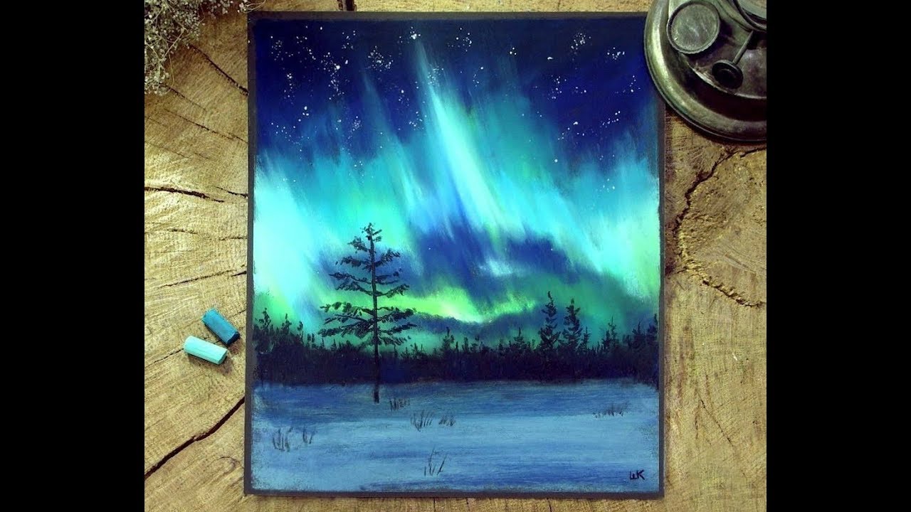1280x720 timelapse how to draw northern light - Northern Lights Drawing