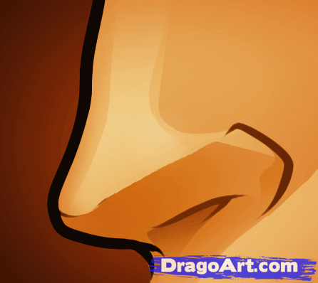 446x398 how to draw an easy nose, step - Nose Drawing For Kids