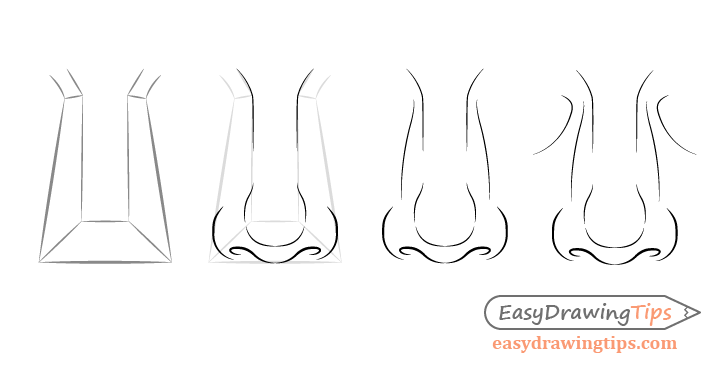 728x370 How To Draw A Male Face Step - Nose Drawing Step By Step