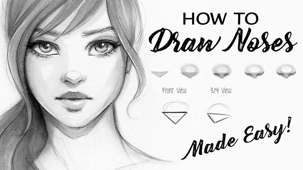 1280x720 how to draw a nose - Nose Drawing Step By Step