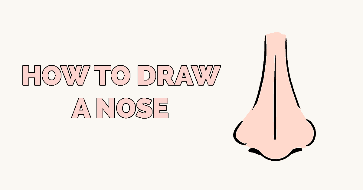 1200x628 how to draw a nose really easy drawing tutorial - Nose Drawing Step By Step