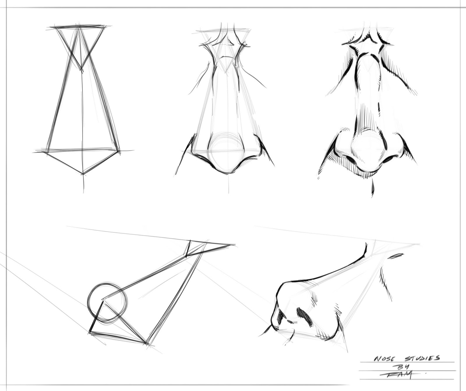 1600x1344 ram studios comics how to draw the nose with basic shapes - Nose Drawing Step By Step