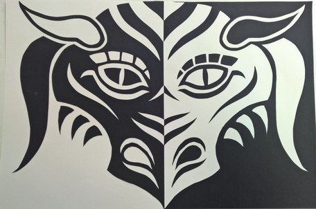456x302 notan tribal masks - Notan Drawing