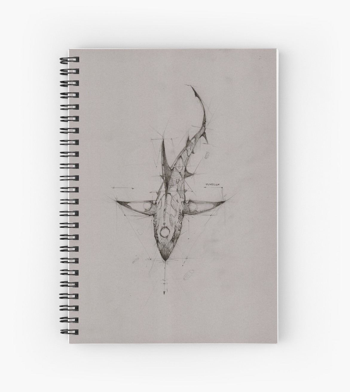 1171x1313 Shark Sketch Drawing Psdelux Spiral Notebooks - Notebook Drawing