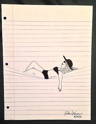 311x400 Lady In Hammock - Notebook Paper Drawings