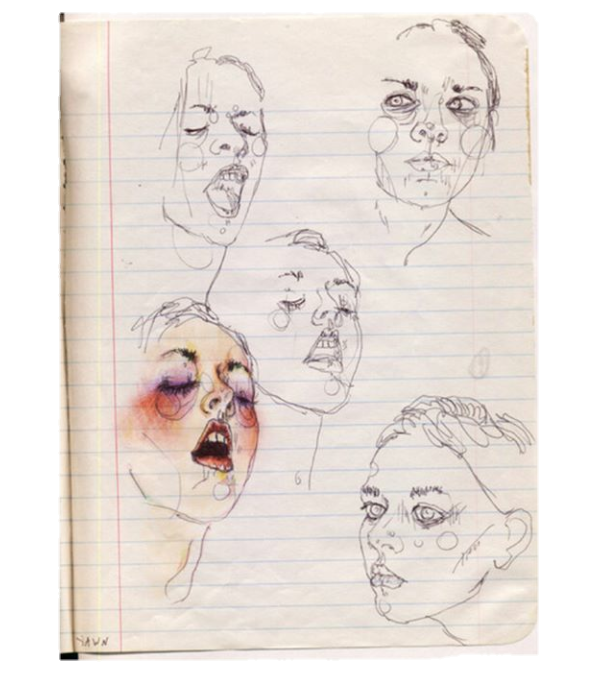 590x681 drawing art notebook paper journal sketch woman draw - Notebook Paper Drawings