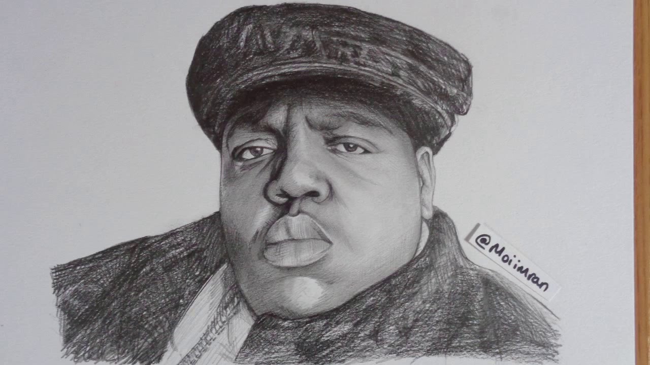 Big draw. Biggie smalls рисунок. Notorious big карандашом. Ноториус Биг рисунок. Ноториус рисовать.