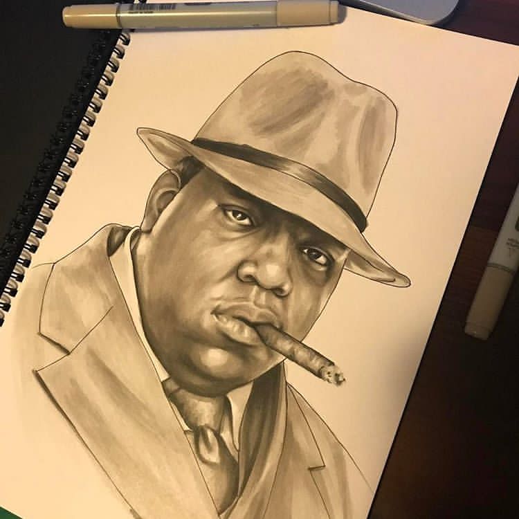 750x750 notorious b i g drawing - Notorious Big Drawing