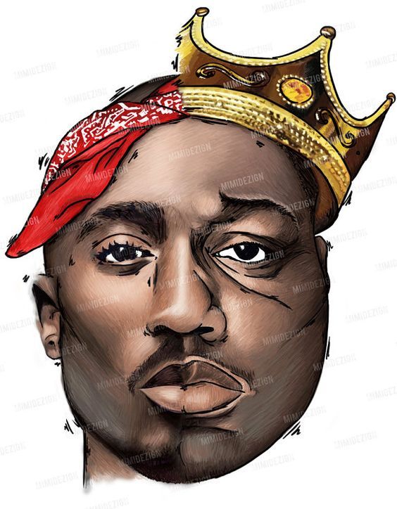 564x724 tupac shakur notorious b i g drawing music legends half tupac - Notorious Big Drawing