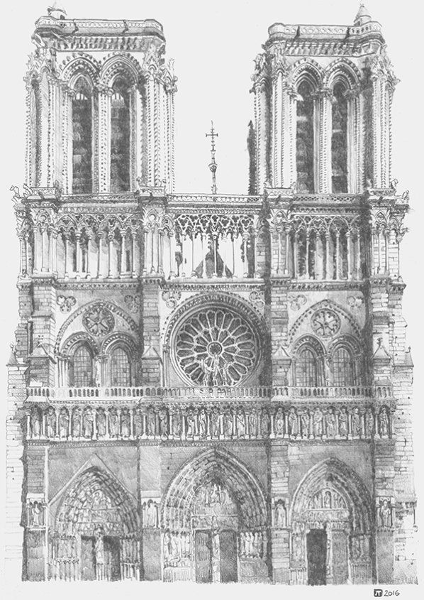 Notre Dame Cathedral Drawing at Explore collection