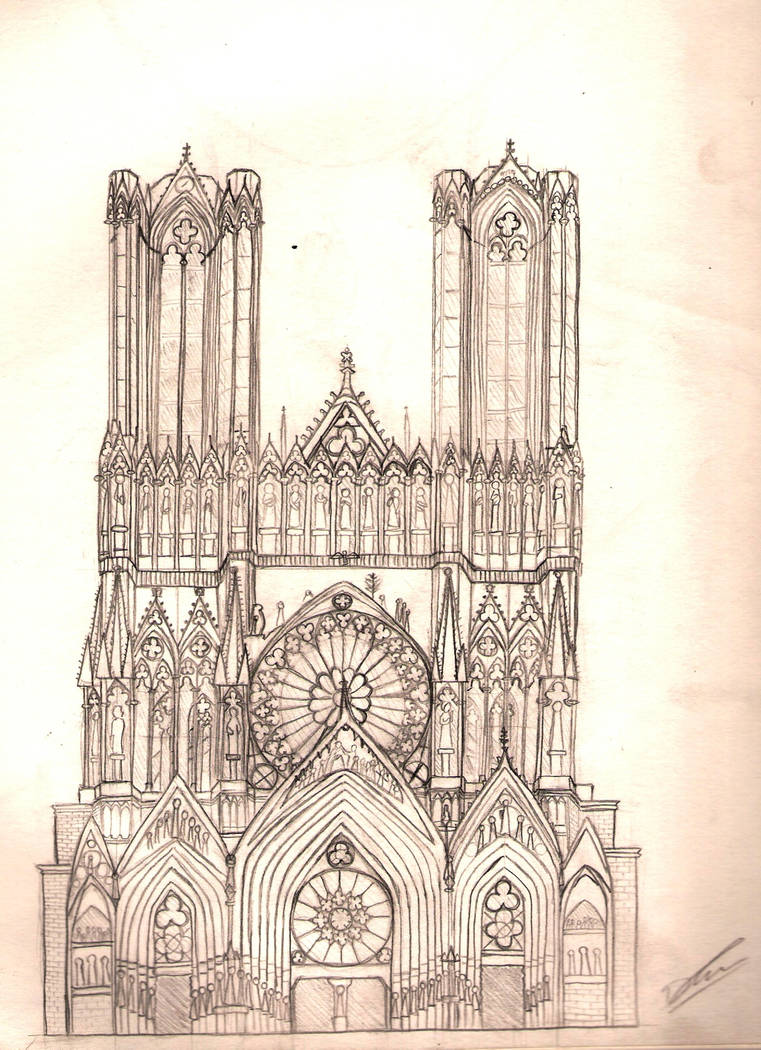 761x1050 notre dame cathedral - Notre Dame Cathedral Drawing