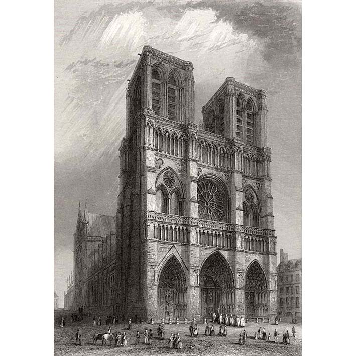 Notre Dame Cathedral Drawing at PaintingValley.com | Explore collection ...