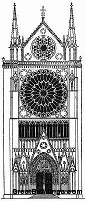 170x400 great buildings drawing - Notre Dame Cathedral Drawing