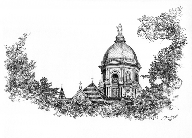 Notre Dame Drawing at PaintingValley.com | Explore collection of Notre ...