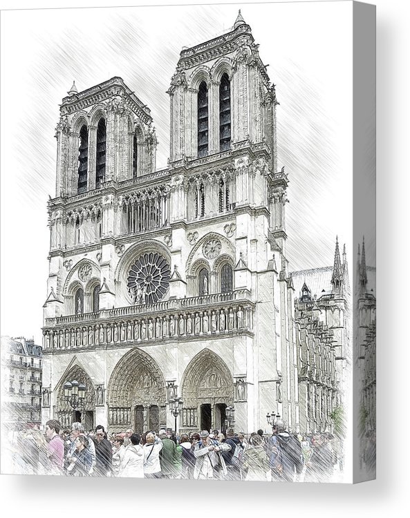 593x750 notre dame de paris, in paris, france illustration in draw, ske - Notre Dame Drawing